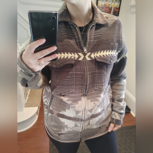 Woolrich Aztec Cotton Zip Shacket Size Small - Picture 2 of 16